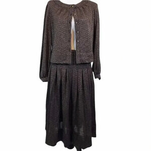 Vintage Kimberly‎ Rare 2 piece black/metallic skirt & top set